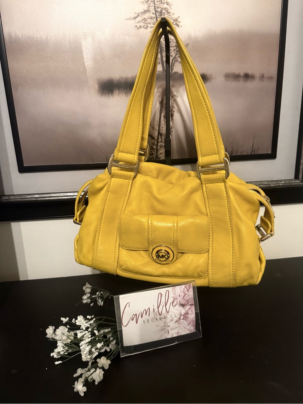 Michael Kors Bright Yellow Leather Shoulder Satchel